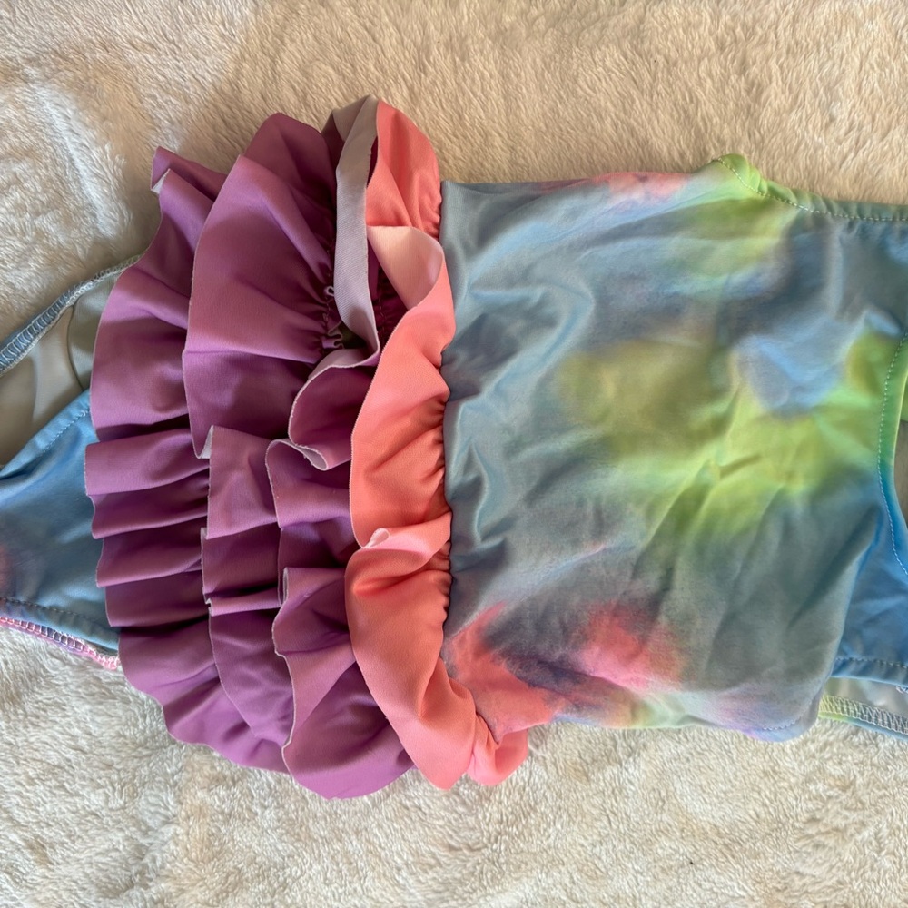 Colorful Ruffled Swimsuit